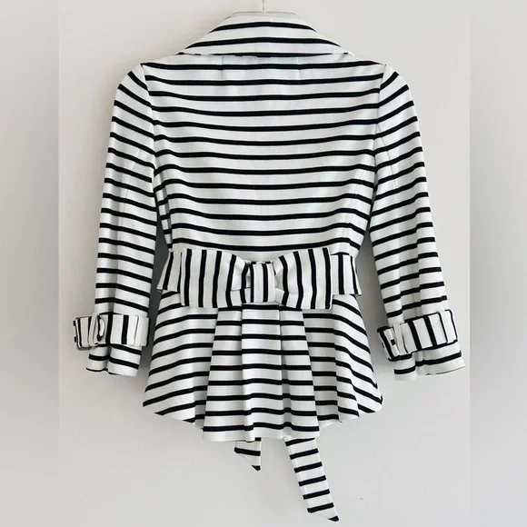 Kate Spade New York | Start A New Chapter Striped Jacket Size XS White Black - Picture 6 of 12